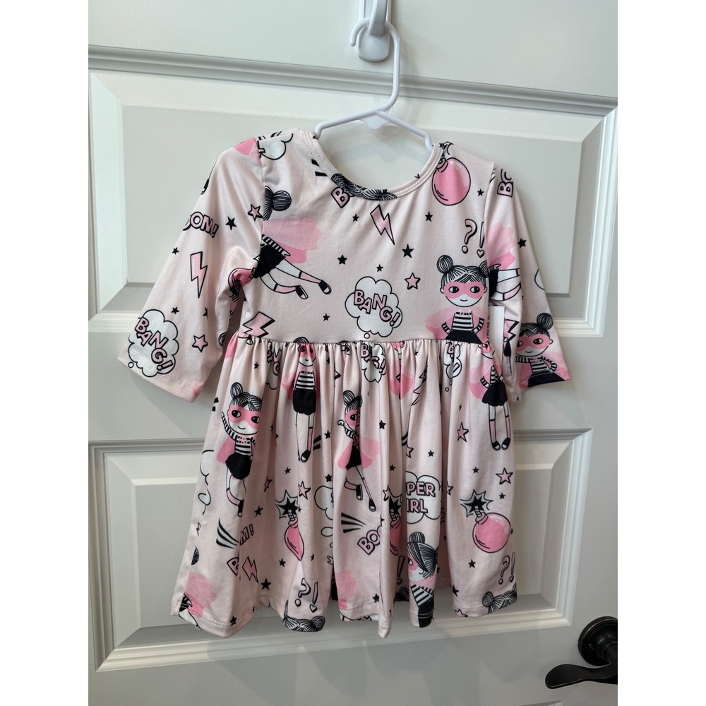 New Mila & Rose 3T Dress Pink Super Girl Hero Comic Book Outfit Clothes Twirl